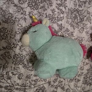 Plush Unicorn Toy with Gold Horn